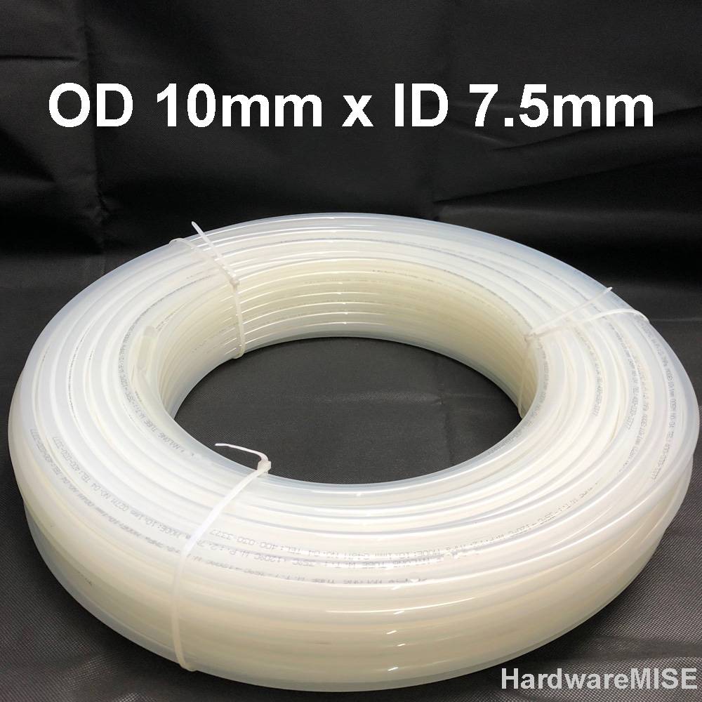 Nylon Tube 10mm x 7.5mm High Pressure White Nylon Tubing Pneumatic Air