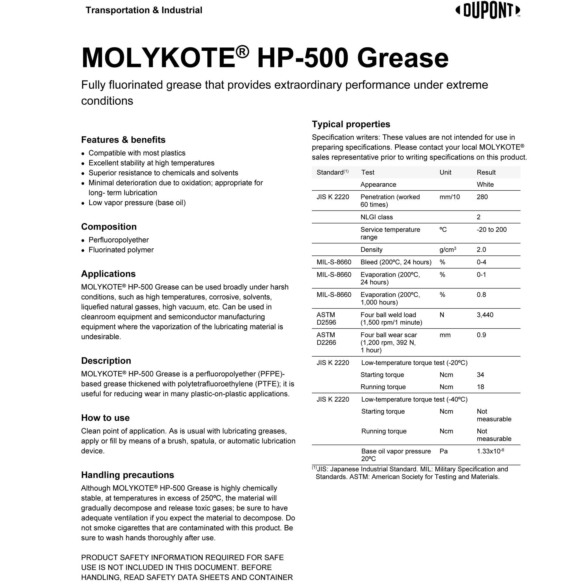 Molykote HP500 Grease 500g By Toray Dow Corning Malaysia Supplier HP500