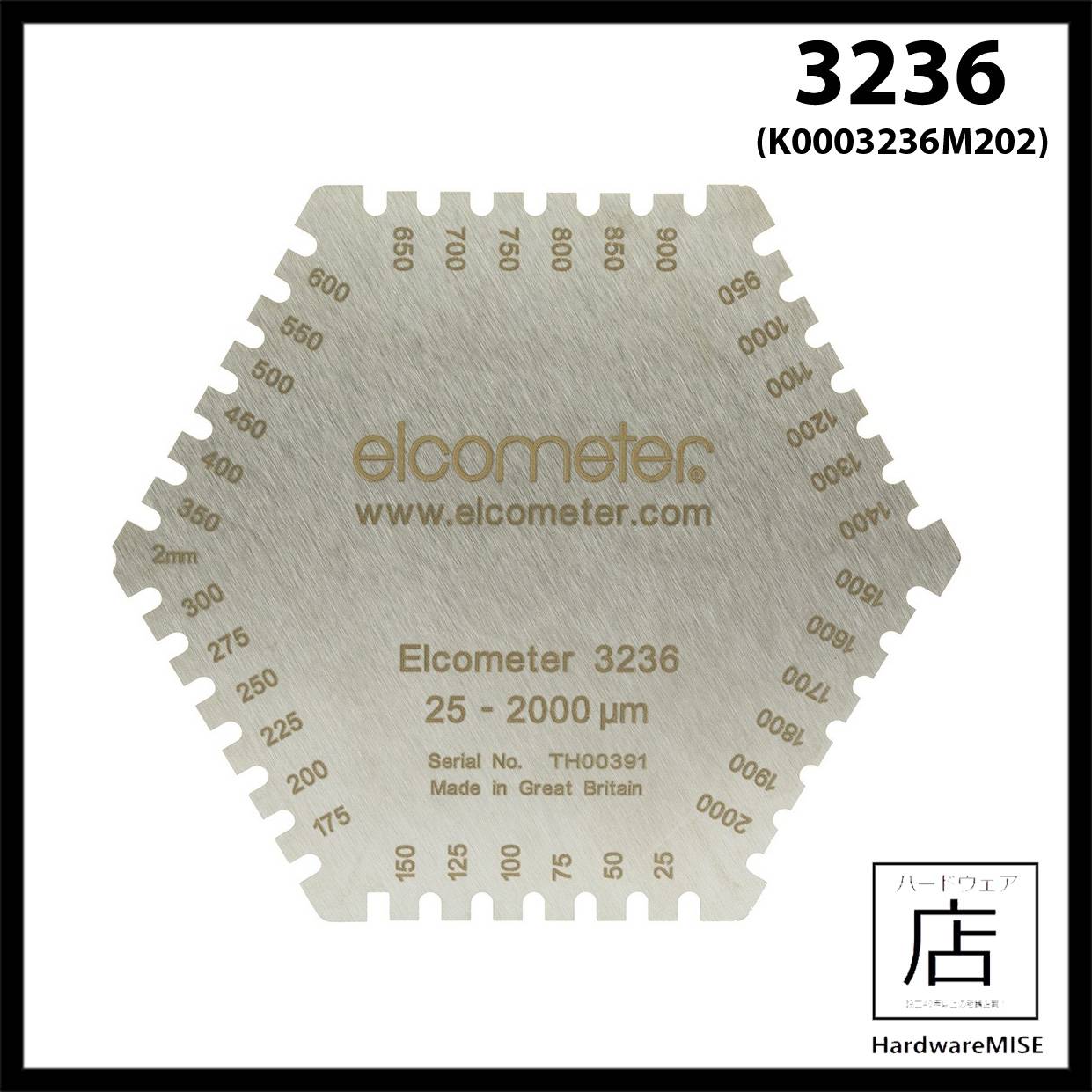 3236 Hexagonal Wet Film Combs K0003236M202 Stainless Steel