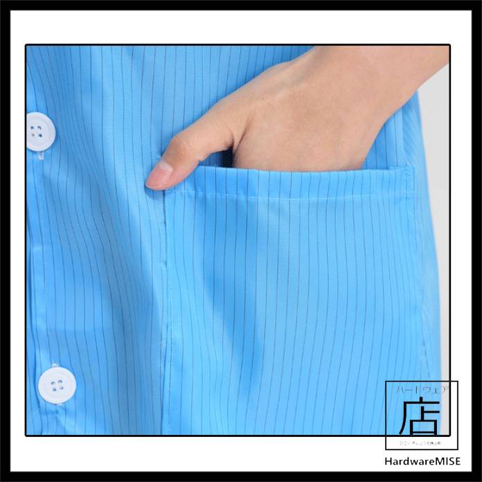 ESD Smock Cleanroom Anti Static Smock Lab Coat Blue White Pink Stripe