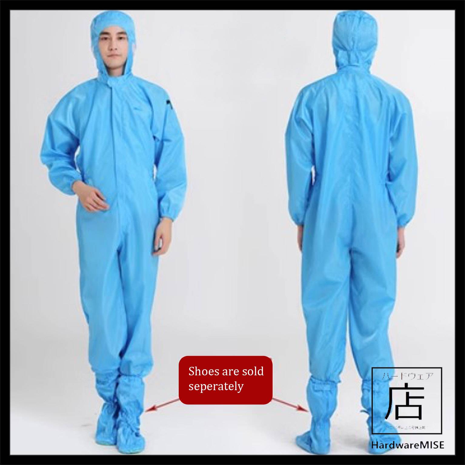 ESD PPE Jumpsuit Washable Autoclavable Reusable Anti Static Overall