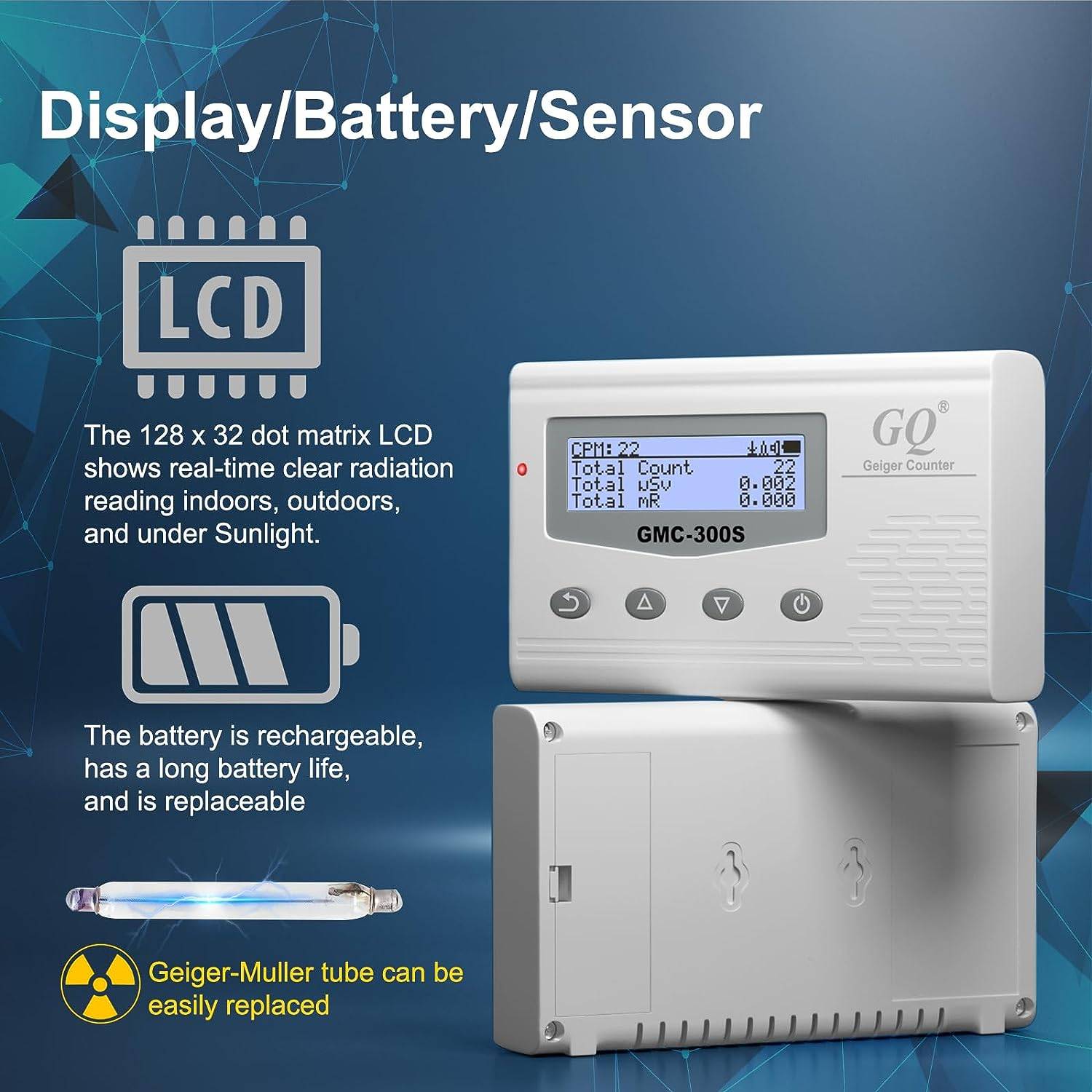 GQ GMC300S Digital Nuclear Geiger Counter Alpha Beta Gamma Tritium