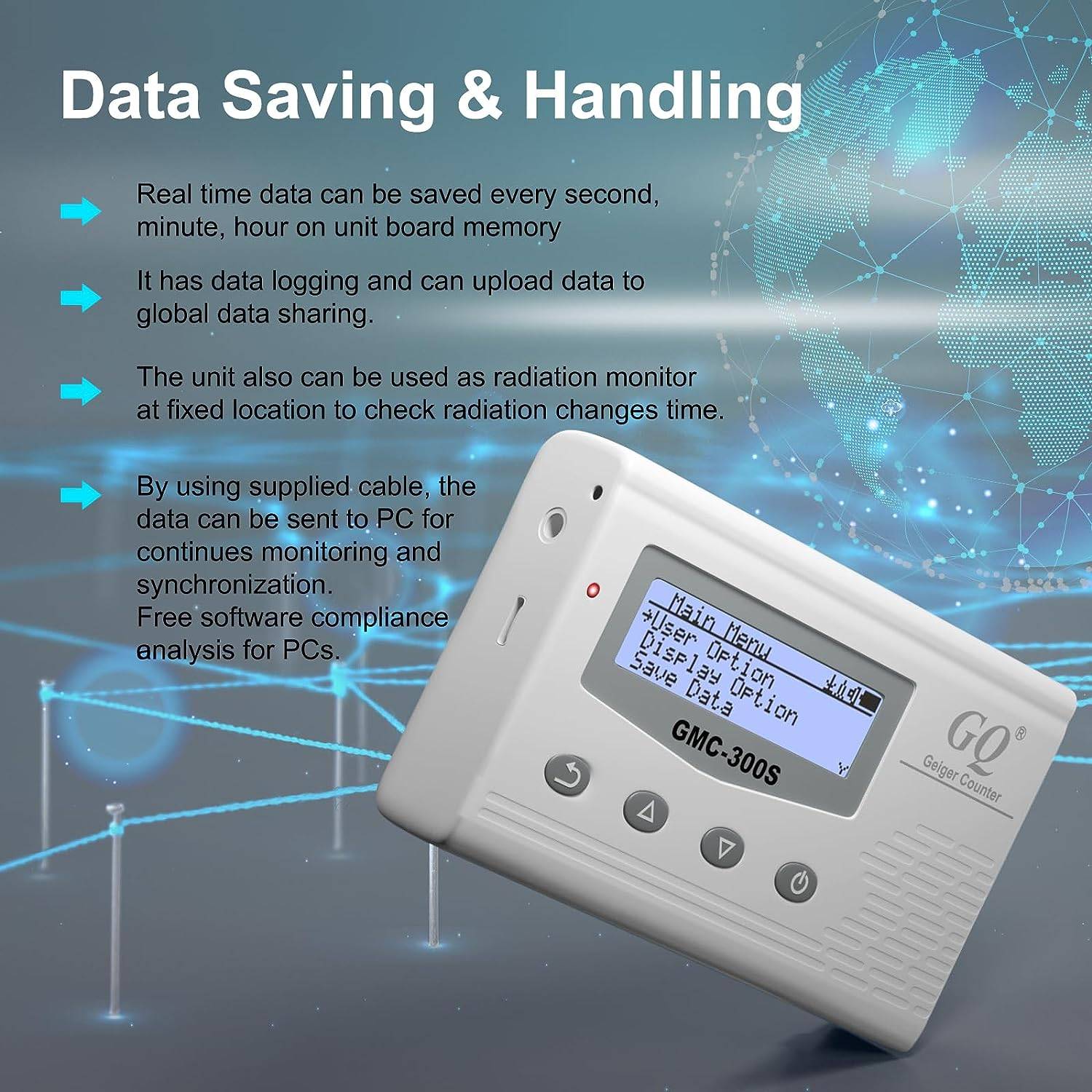 GQ GMC300S Digital Nuclear Geiger Counter Alpha Beta Gamma Tritium