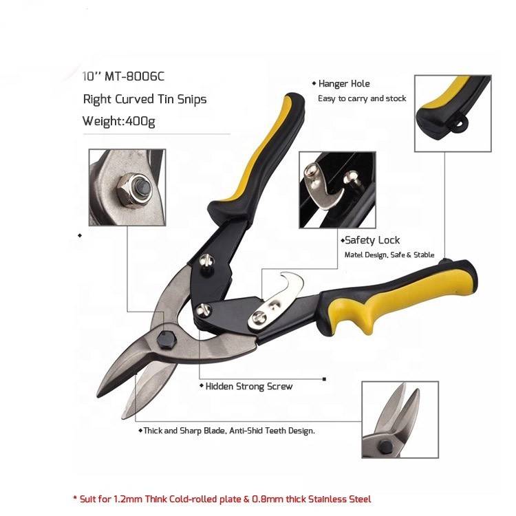 Aviation Tin Snips Heavy Duty Scissors For Cutting Metal Sheet Steel