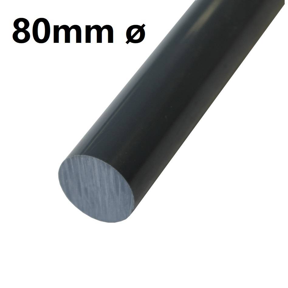 PTFE Rod Black PTFE Black Rod 80mm Diameter Carbon Filled PTFE