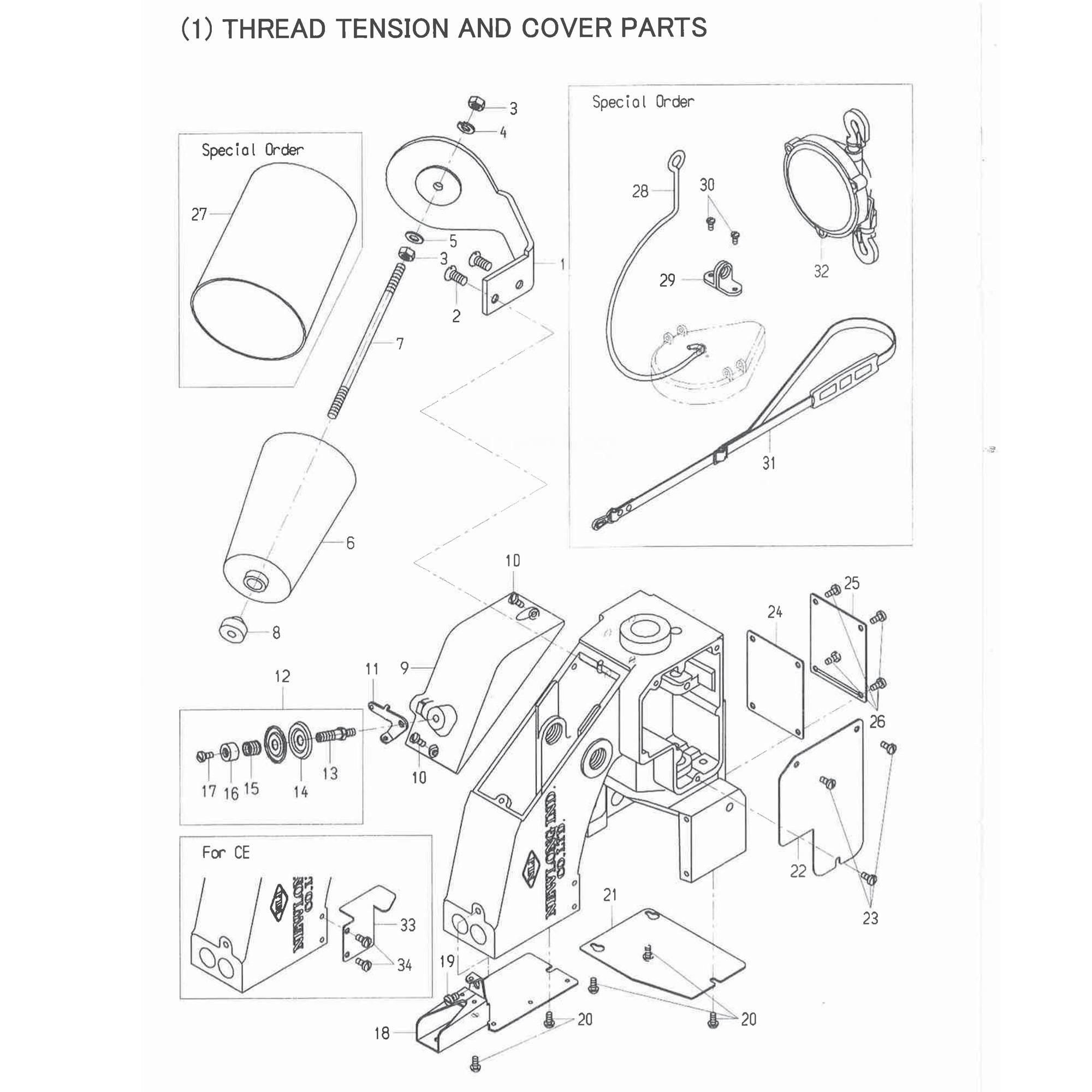 Parts for Newlong NP 7A Portable Bag Closer Machine 244111 B01002 242031 242131