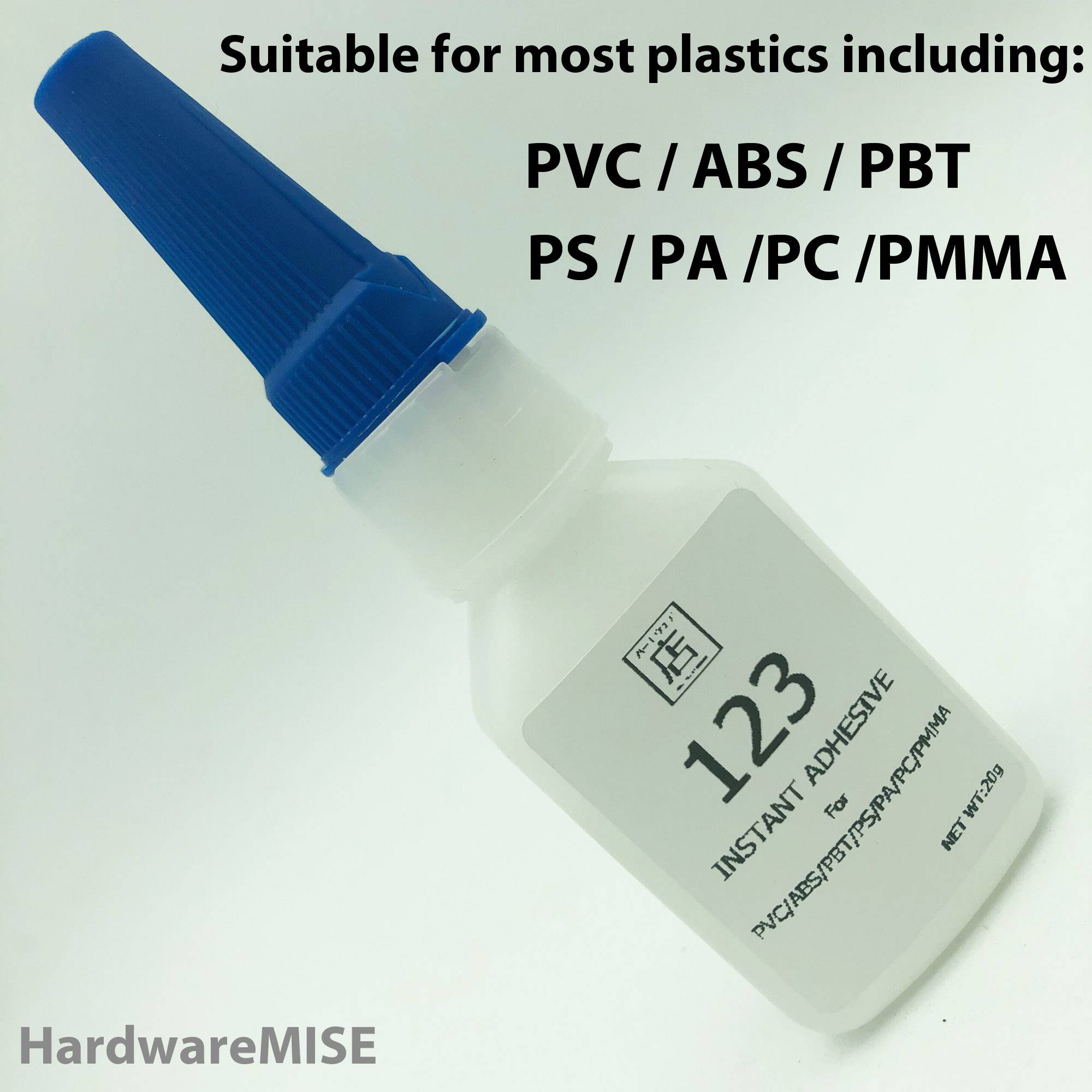 Instant Adhesive Glue For Bonding PVC ABS PBT PS PA PC PMMA Plastic 123 Malaysia Supplier