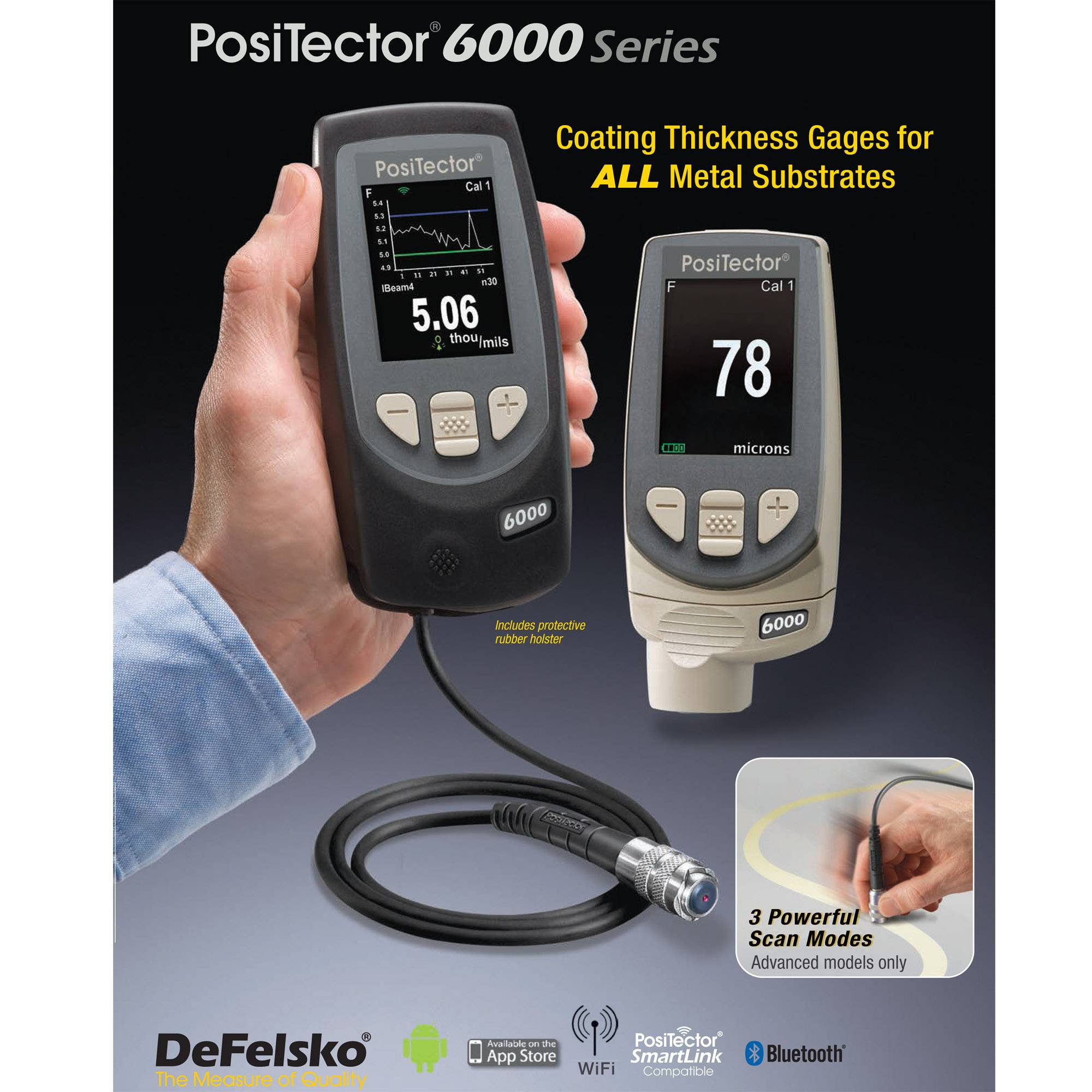 DeFelsko PosiTector 6000 F1 Ferrous Metal Coating Thickness Gauge Made In USA