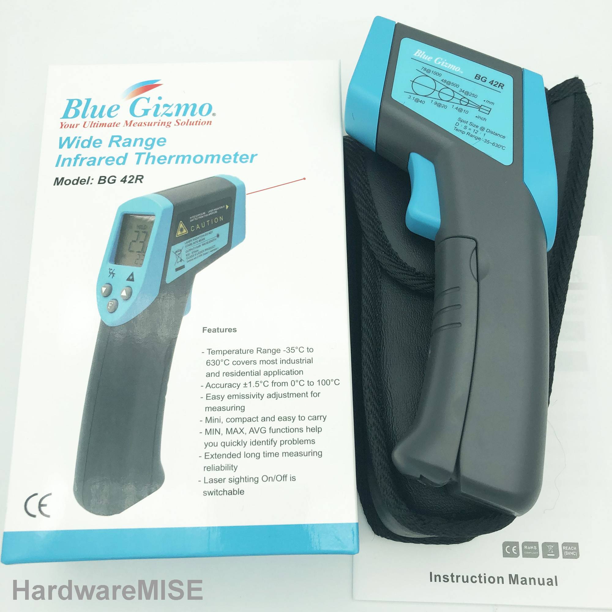 Blue Gizmo Thermometer BG 42R Wide Range Infrared IR Thermometer BG42R