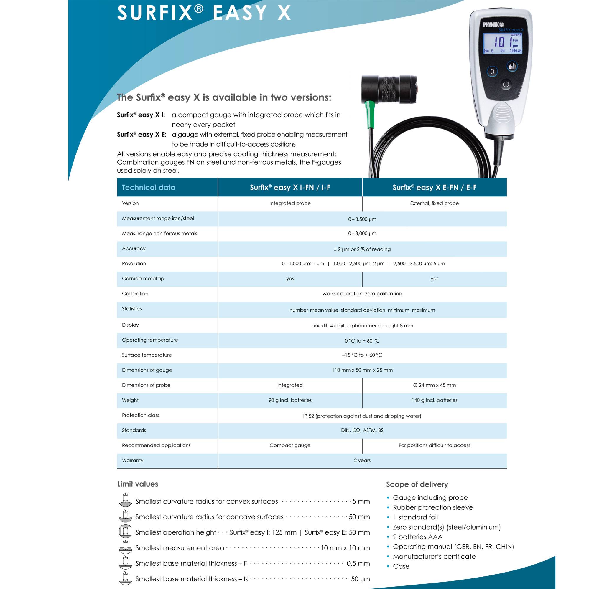 Phynix Coating Thickness Gauge Surfix Easy X IF Integral For Ferrous