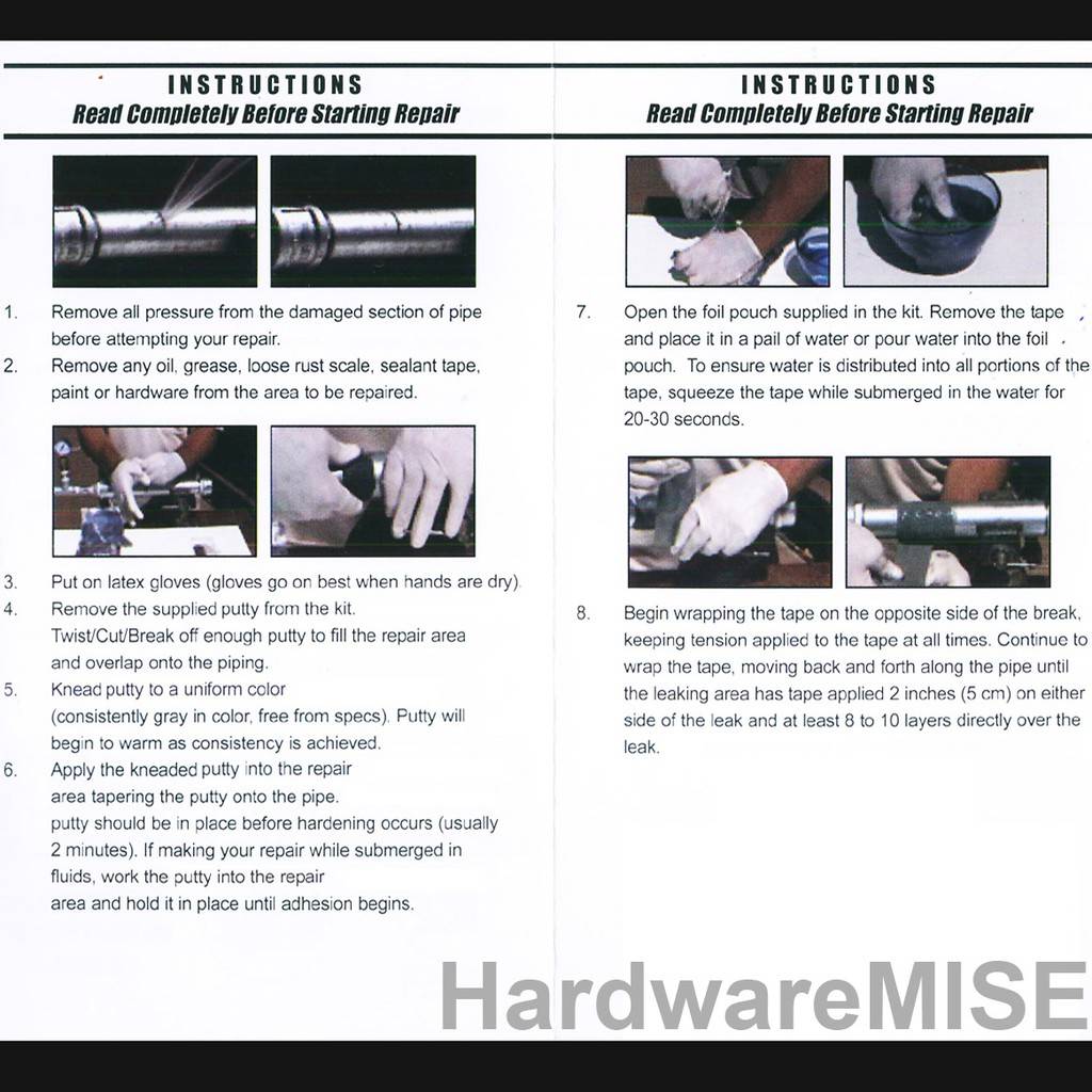 Pipe Repair Bandage No Leakage With Steel Putty Malaysia Supplier