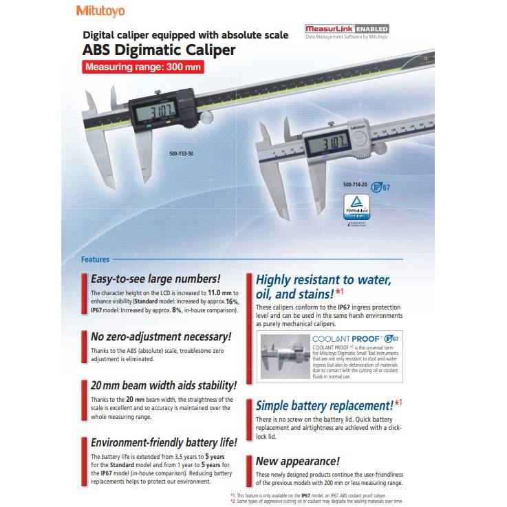Mitutoyo Digimatic Caliper 50017330 Digital c/w SPC Output 12"/300mm