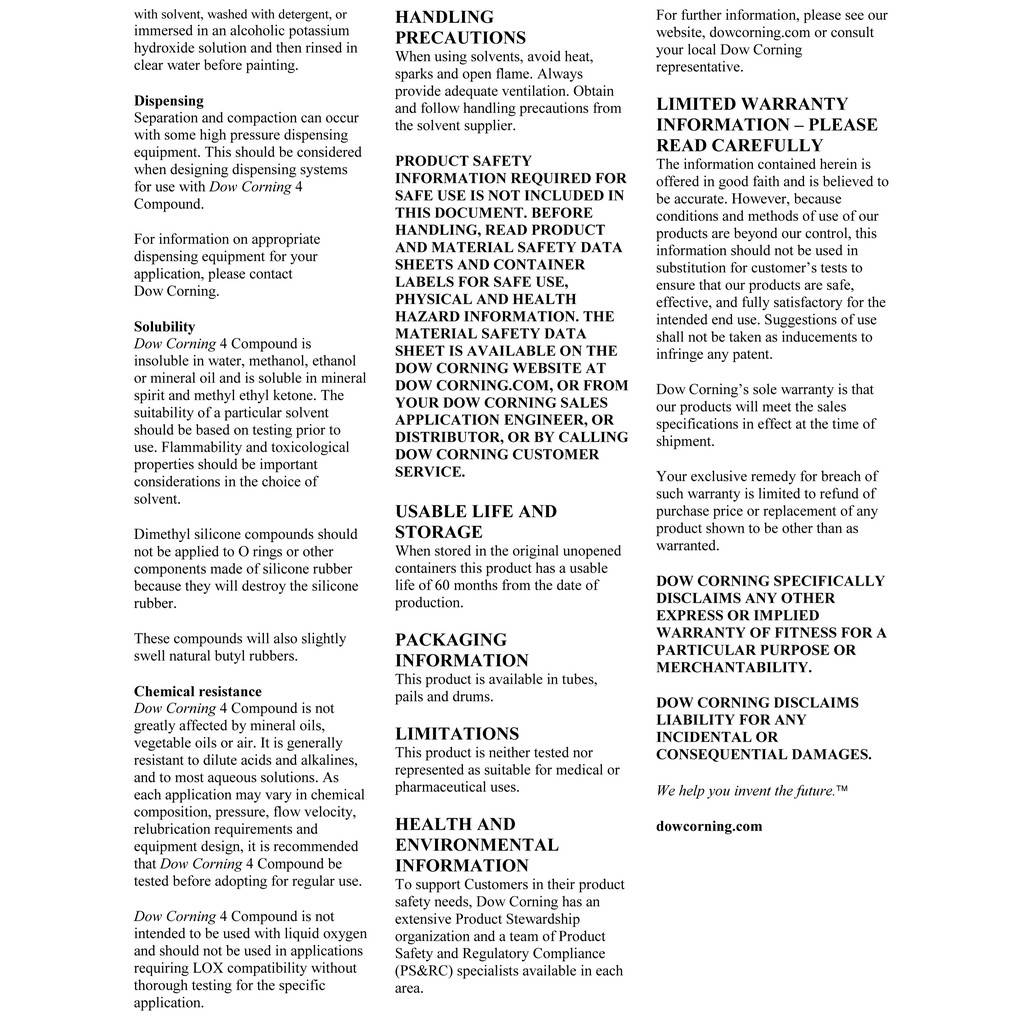 Molykote 4 Dow Corning 4 Electrical Insulating Compound 150g By Dupont