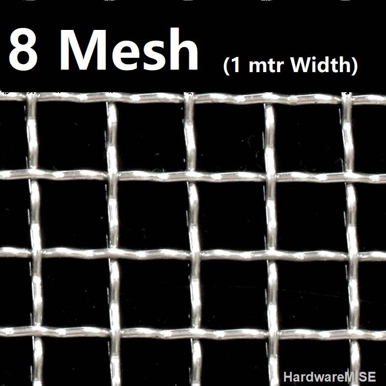Stainless Steel Wire Mesh SS304 Netting 8 Mesh 304 Crimped 1mtr Width