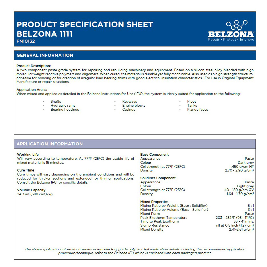 Belzona 1111 Super Metal 1Kg Composite Malaysia Supplier