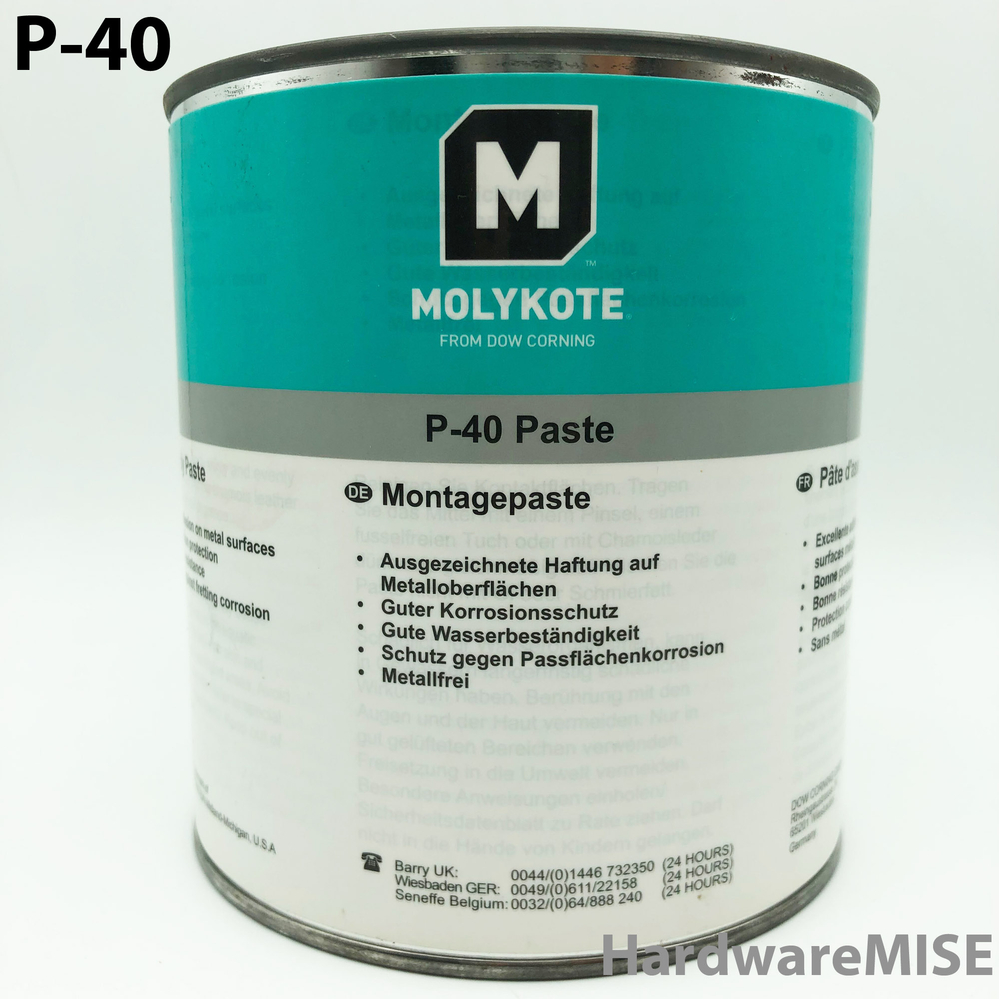 Molykote P40 MetalFree Adhesive Lubricating Paste P40 1KG By Dow Corning