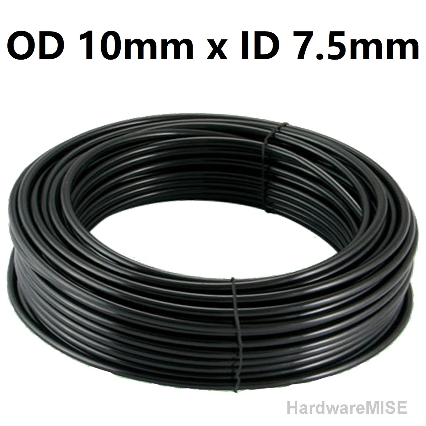 Nylon Tube 10mm x 7.5mm High Pressure Black Nylon Tubing Pneumatic Air